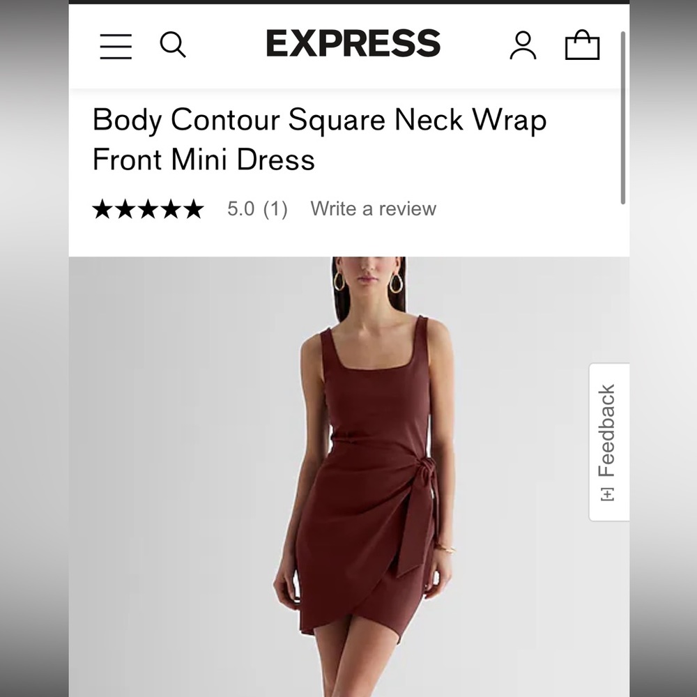 Body Contour Square Neck Wrap Front Mini Dress